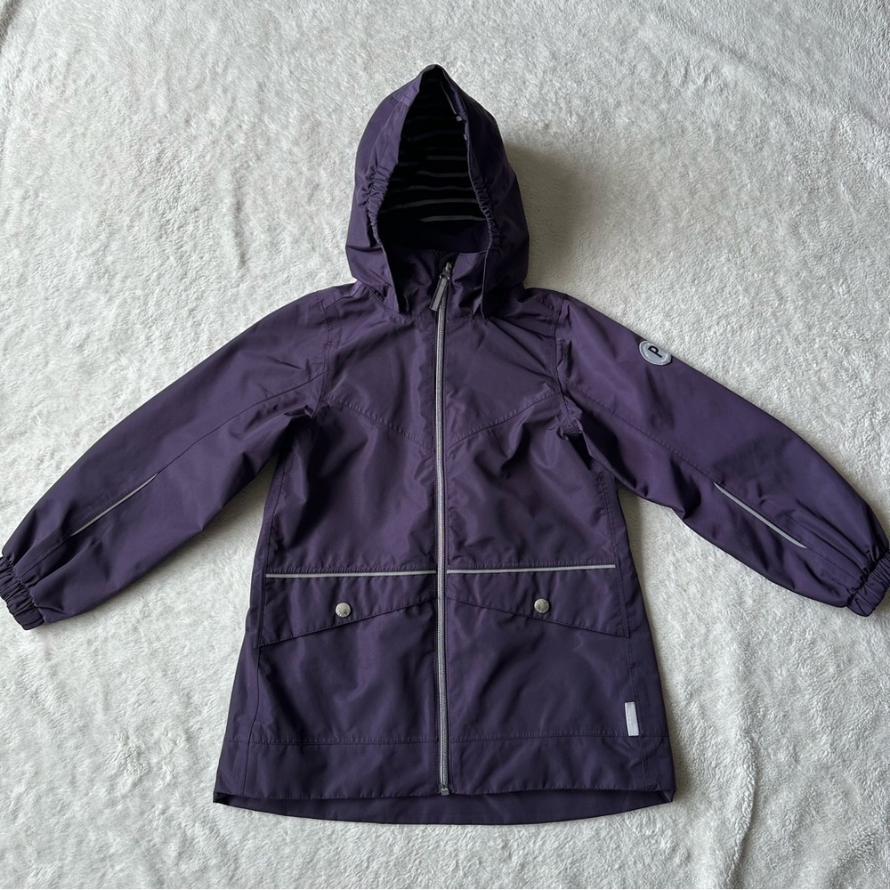 Polarn O Pyret Sz 6-7 Yrs Girls Weather Pro Waterproof Windproof Purple Jacket